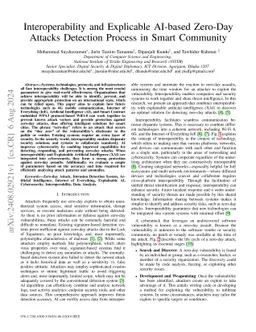 Interoperability and Explicable AI-based Zero-Day Attacks Detection Process in Smart Community