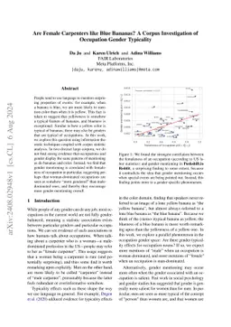 Are Female Carpenters like Blue Bananas? A Corpus Investigation of
  Occupation Gender Typicality