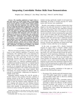 Integrating Controllable Motion Skills from Demonstrations