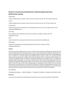 Research on Autonomous Driving Decision-making Strategies based Deep Reinforcement Learning