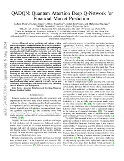 QADQN: Quantum Attention Deep Q-Network for Financial Market Prediction
