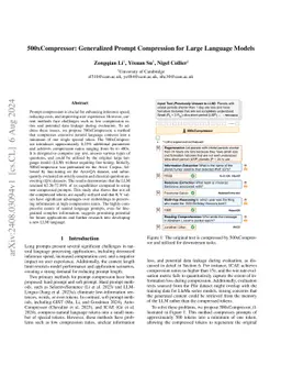 500xCompressor: Generalized Prompt Compression for Large Language Models