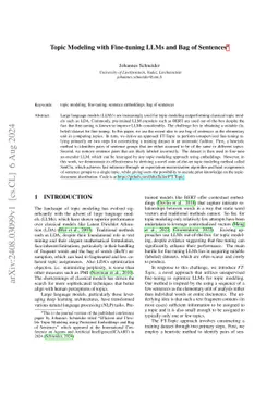 Topic Modeling with Fine-tuning LLMs and Bag of Sentences