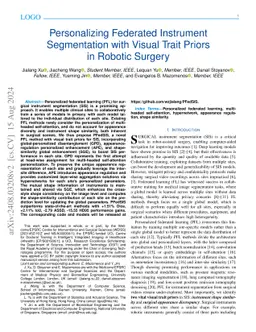 Personalizing Federated Instrument Segmentation with Visual Trait Priors
  in Robotic Surgery
