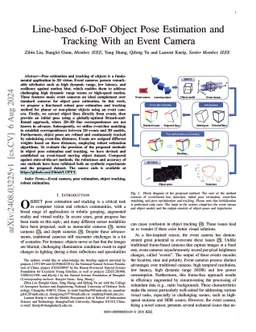 Line-based 6-DoF Object Pose Estimation and Tracking With an Event
  Camera