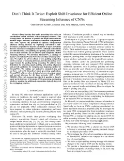 Don't Think It Twice: Exploit Shift Invariance for Efficient Online
  Streaming Inference of CNNs