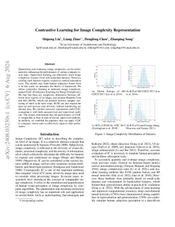 Contrastive Learning for Image Complexity Representation