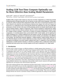 Scaling LLM Test-Time Compute Optimally can be More Effective than
  Scaling Model Parameters