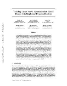 Modeling Latent Neural Dynamics with Gaussian Process Switching Linear Dynamical Systems
