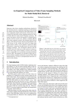 An Empirical Comparison of Video Frame Sampling Methods for Multi-Modal
  RAG Retrieval