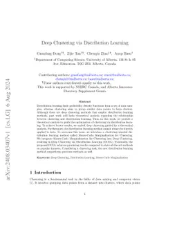 Deep Clustering via Distribution Learning