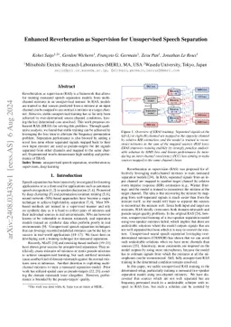 Enhanced Reverberation as Supervision for Unsupervised Speech Separation