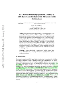 EEGMobile: Enhancing Speed and Accuracy in EEG-Based Gaze Prediction
  with Advanced Mobile Architectures