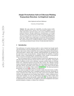 Simple Perturbations Subvert Ethereum Phishing Transactions Detection:
  An Empirical Analysis