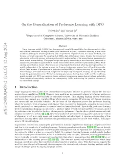 Can DPO Learn Diverse Human Values? A Theoretical Scaling Law