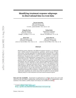 Identifying treatment response subgroups in observational time-to-event data