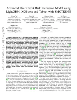 Advanced User Credit Risk Prediction Model using LightGBM, XGBoost and
  Tabnet with SMOTEENN