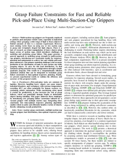 Grasp Failure Constraints for Fast and Reliable Pick-and-Place Using
  Multi-Suction-Cup Grippers