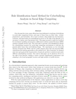 Role Identification based Method for Cyberbullying Analysis in Social
  Edge Computing