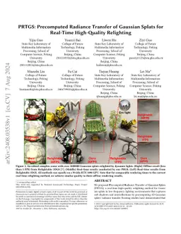 PRTGS: Precomputed Radiance Transfer of Gaussian Splats for Real-Time
  High-Quality Relighting