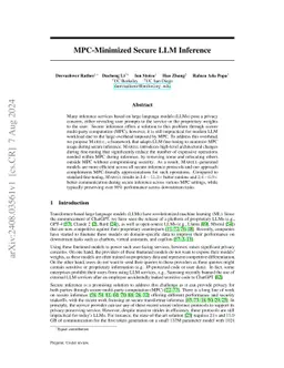 MPC-Minimized Secure LLM Inference