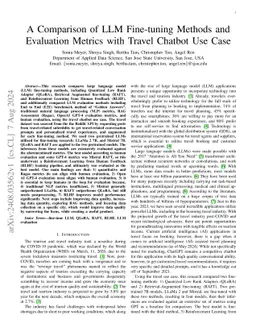 A Comparison of LLM Finetuning Methods & Evaluation Metrics with Travel
  Chatbot Use Case