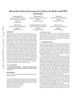 Hierarchical Neural Constructive Solver for Real-world TSP Scenarios