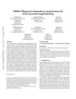 PRISM: PRogressive dependency maxImization for Scale-invariant image
  Matching