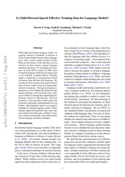 Is Child-Directed Speech Effective Training Data for Language Models?