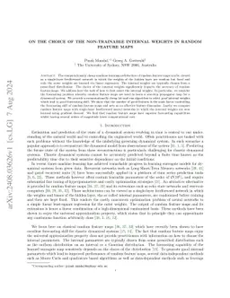 On the choice of the non-trainable internal weights in random feature maps