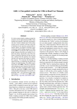 CARE: A Clue-guided Assistant for CSRs to Read User Manuals