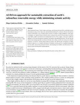 AI-Driven approach for sustainable extraction of earth's subsurface
  renewable energy while minimizing seismic activity