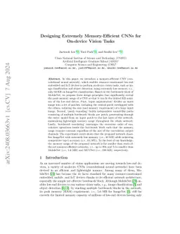 Designing Extremely Memory-Efficient CNNs for On-device Vision Tasks