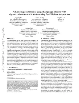Advancing Multimodal Large Language Models with Quantization-Aware Scale
  Learning for Efficient Adaptation