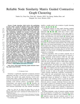 Reliable Node Similarity Matrix Guided Contrastive Graph Clustering