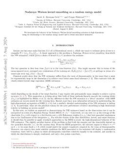 Nadaraya-Watson kernel smoothing as a random energy model