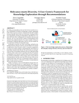 Relevance meets Diversity: A User-Centric Framework for Knowledge
  Exploration through Recommendations