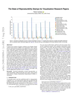The State of Reproducibility Stamps for Visualization Research Papers