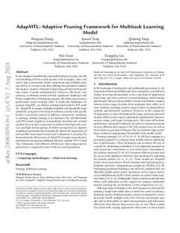 AdapMTL: Adaptive Pruning Framework for Multitask Learning Model