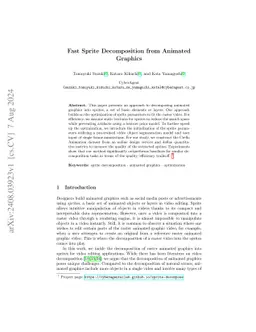 Fast Sprite Decomposition from Animated Graphics