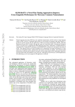 SLIM-RAFT: A Novel Fine-Tuning Approach to Improve Cross-Linguistic
  Performance for Mercosur Common Nomenclature