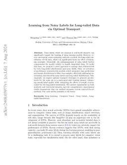 Learning from Noisy Labels for Long-tailed Data via Optimal Transport