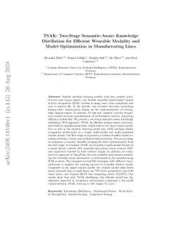 TSAK: Two-Stage Semantic-Aware Knowledge Distillation for Efficient
  Wearable Modality and Model Optimization in Manufacturing Lines