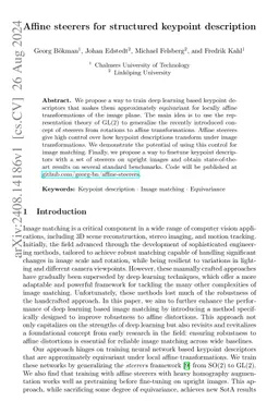 Affine steerers for structured keypoint description