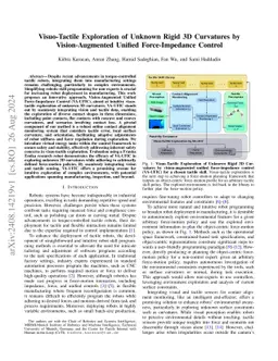 Visuo-Tactile Exploration of Unknown Rigid 3D Curvatures by
  Vision-Augmented Unified Force-Impedance Control