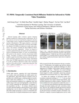 TC-PDM: Temporally Consistent Patch Diffusion Models for
  Infrared-to-Visible Video Translation