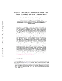Learning Local Pattern Modularization for Point Cloud Reconstruction
  from Unseen Classes