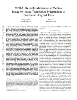 Reliable Multi-modal Medical Image-to-image Translation Independent of
  Pixel-wise Aligned Data