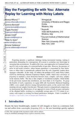 May the Forgetting Be with You: Alternate Replay for Learning with Noisy
  Labels