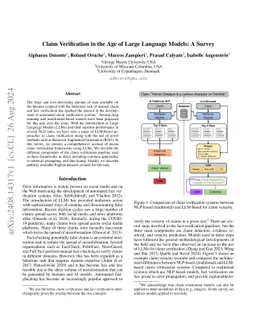 Claim Verification in the Age of Large Language Models: A Survey